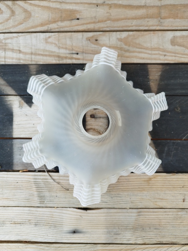 Abat jour verre dépoli drapé 