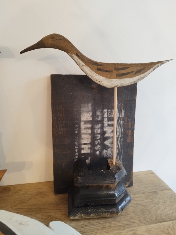 Appelant bois oiseau peint main art pop