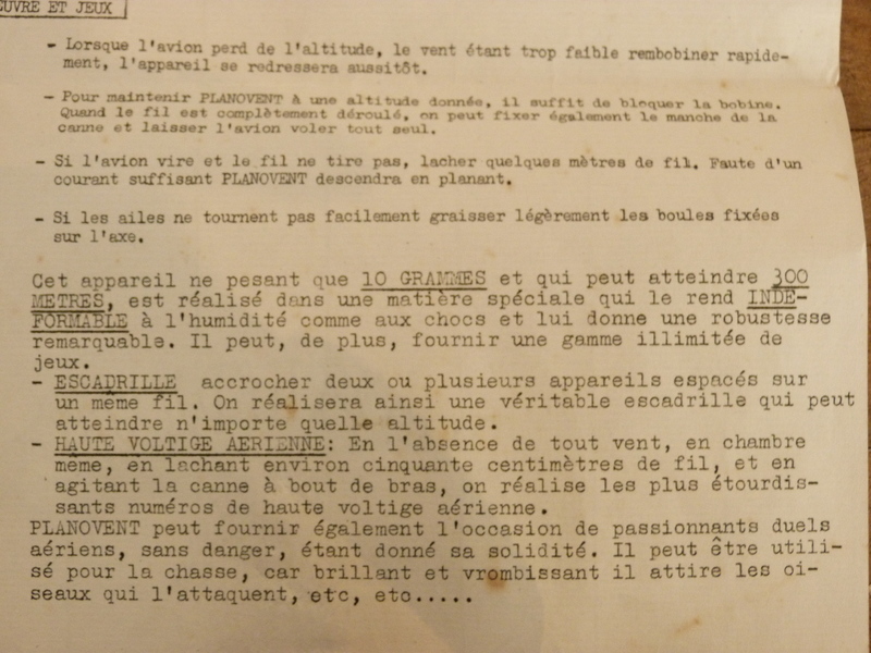 Avion ancien Planovent