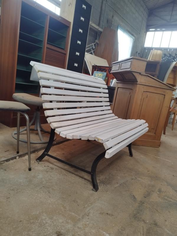 Banc extérieur bois fer forgé