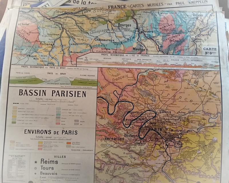 Carte du bassin parisien en deux parties 