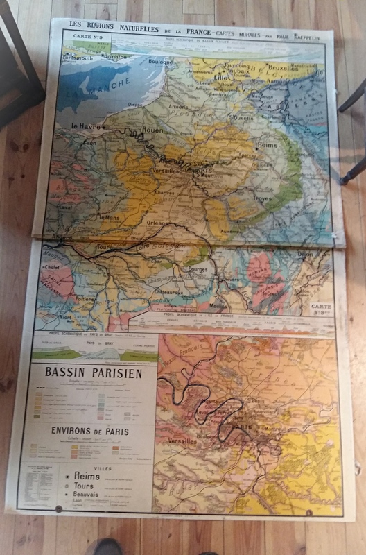 Carte du bassin parisien en deux parties 