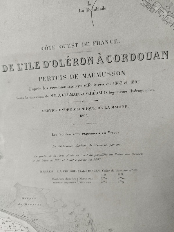 Carte marine ancienne Oléron 