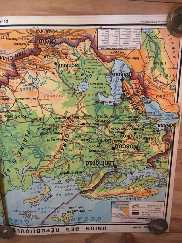 Carte scolaire URSS double librairie Hatier Paris