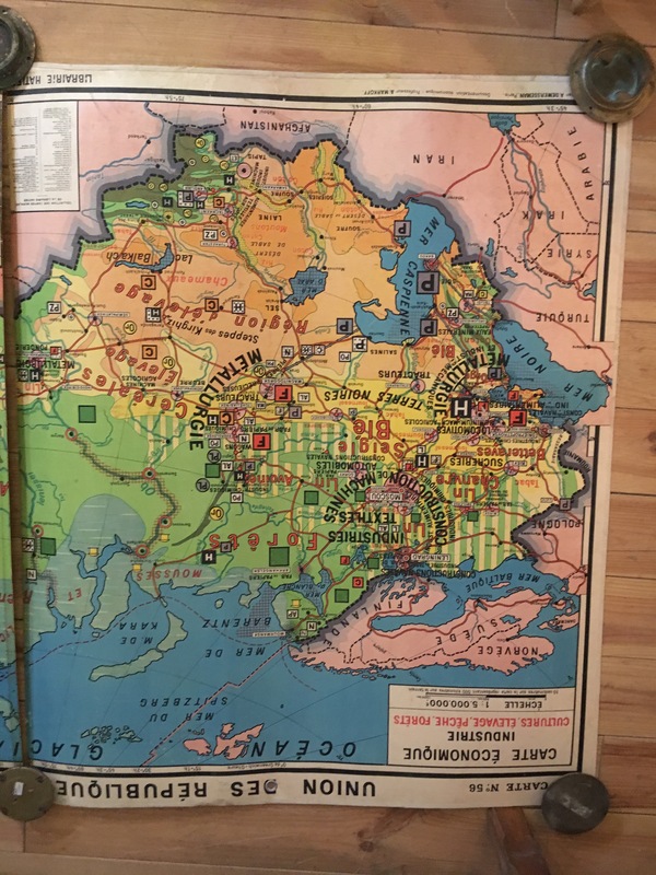 Carte scolaire URSS double librairie Hatier Paris