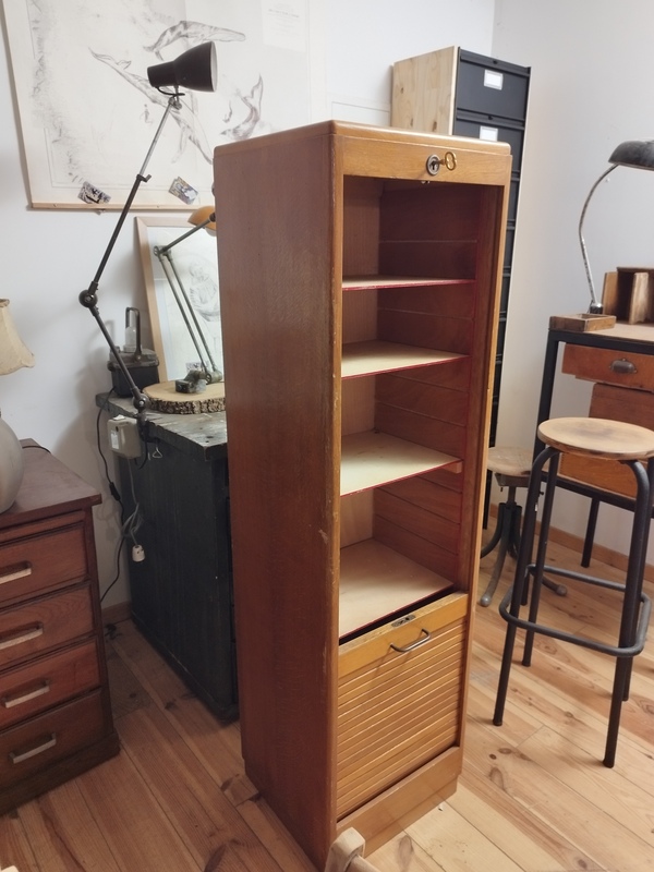 Classeur à rideau ancien bois