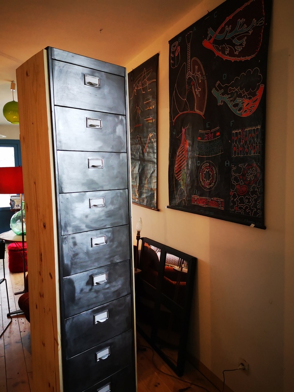 Colonne clapets métal et bois