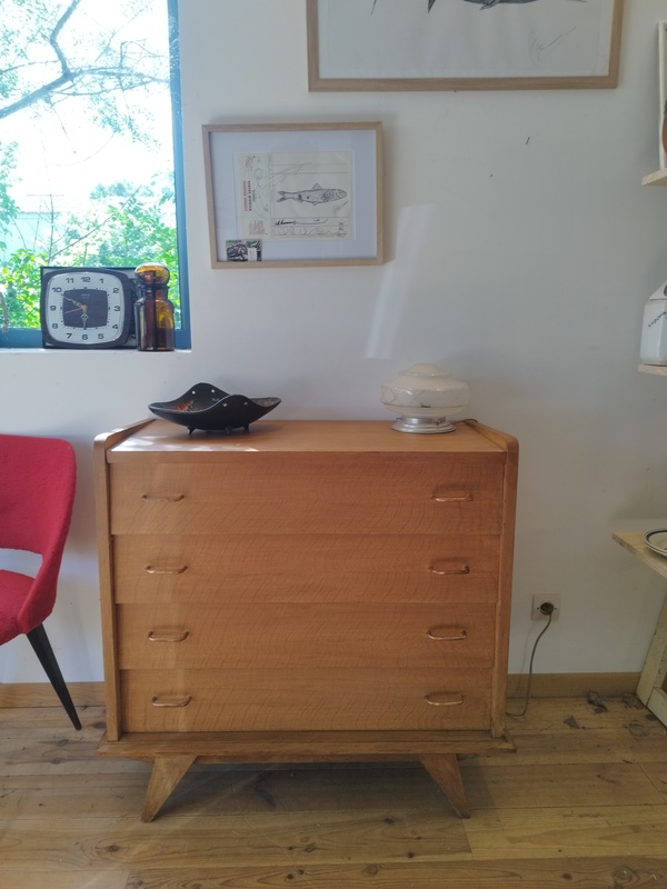 Commode pieds compas vintage 70 