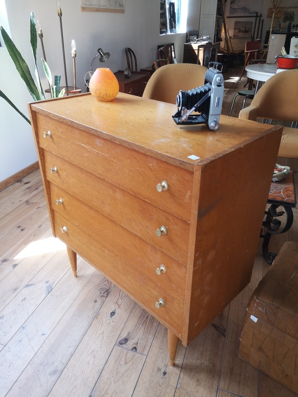 Commode vintage années 70 pieds compas 