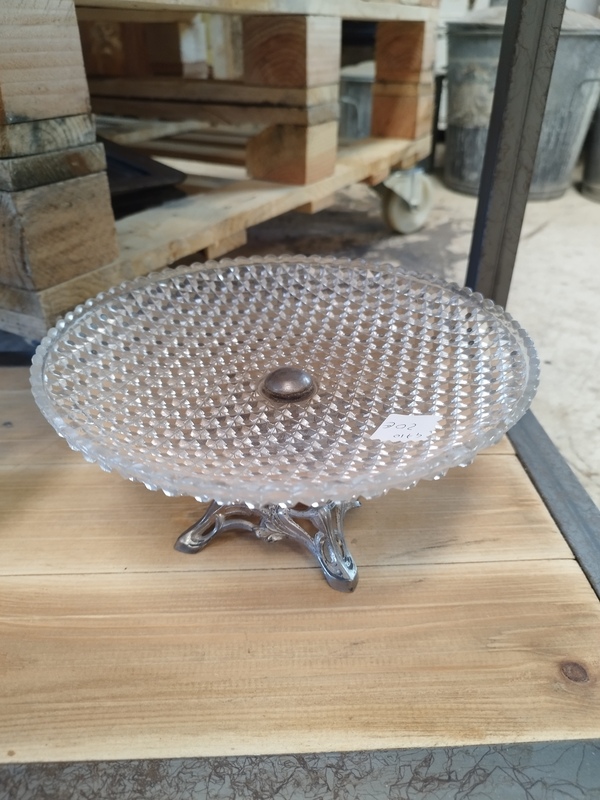 Coupe cristal pied argenté XXe 