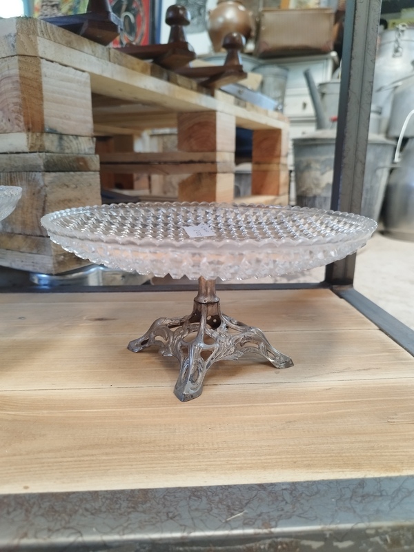 Coupe cristal pied argenté XXe 