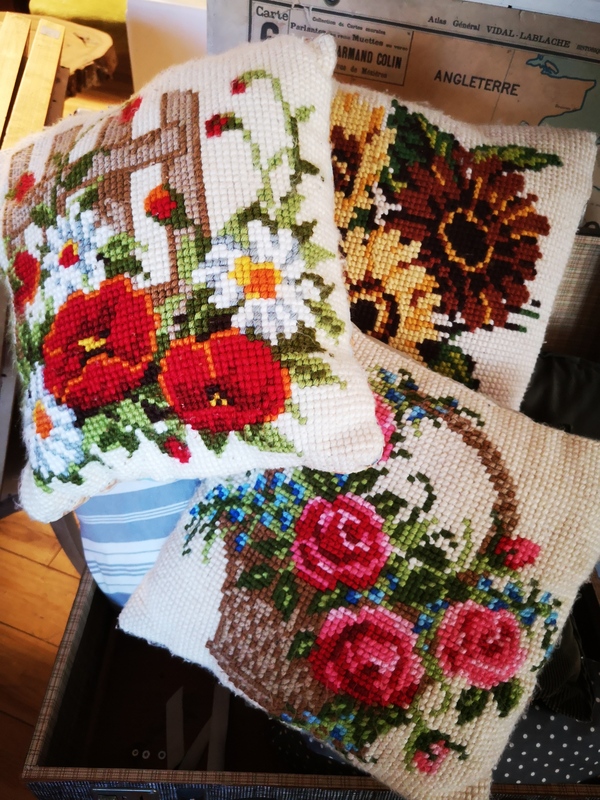 Coussins vintage en crochet