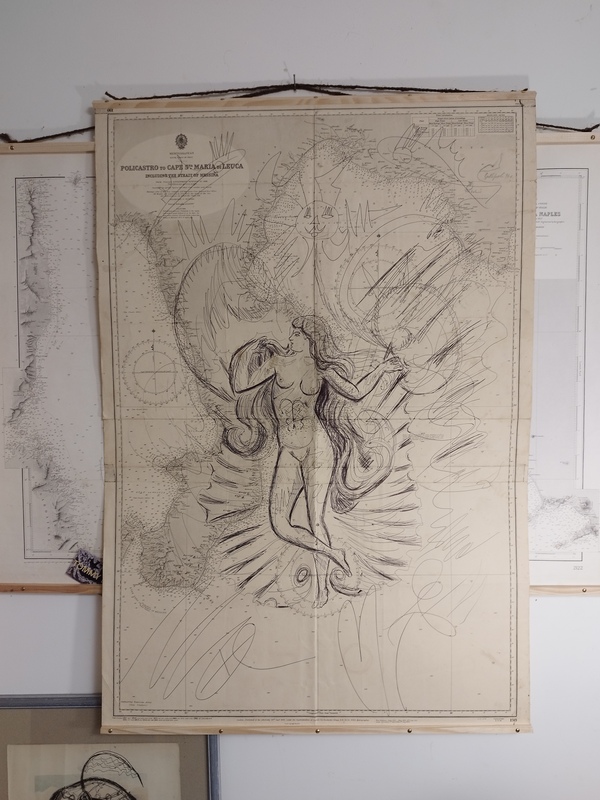 Dessin bic sur carte marine Tommy Bim