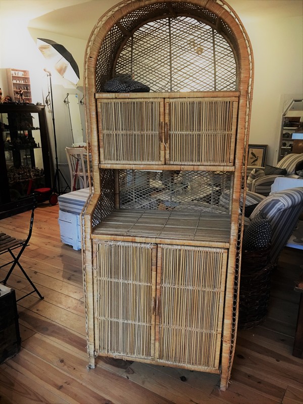 Etagère bibliothèque rotin