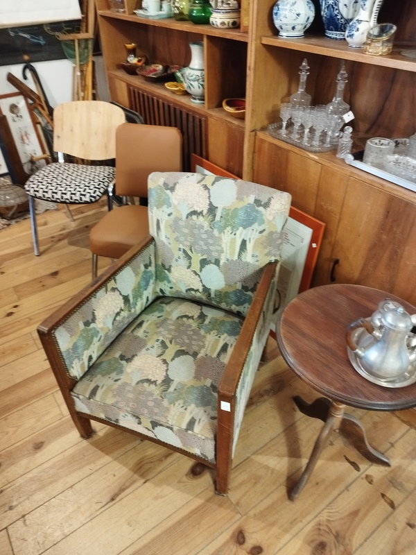 Fauteuil art déco tons pastel 