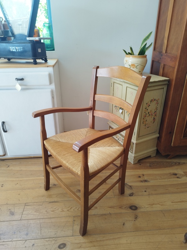 Fauteuil bois paille