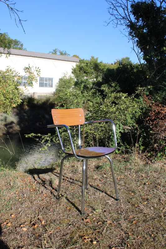 Fauteuil chrome et formica 60's
