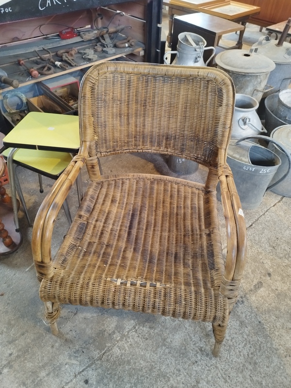 Fauteuil vintage en rotin