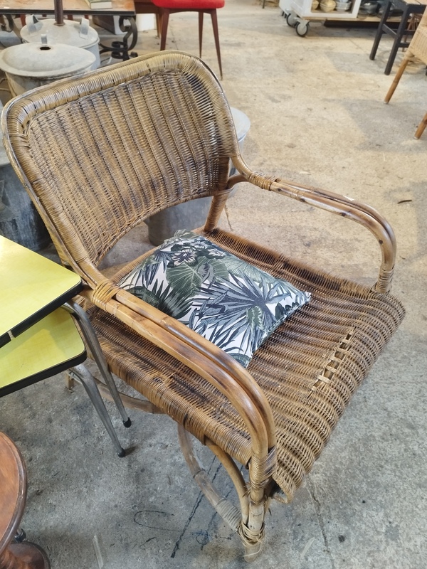 Fauteuil vintage en rotin