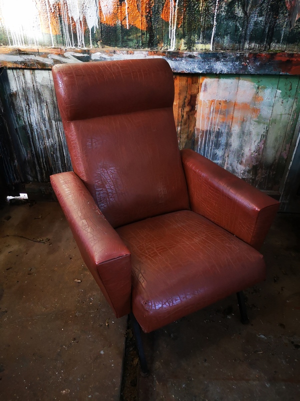 Fauteuil vintage skai