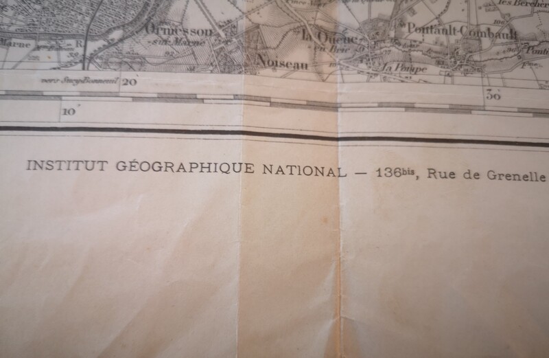 Gravure Chartier carte de Paris VII 1943