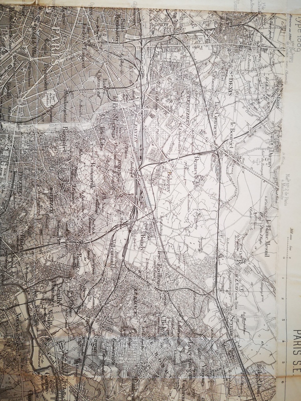 Gravure Chartier carte de Paris VII 1943