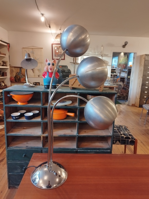 Lampe eye ball disderot alu brossé 70s
