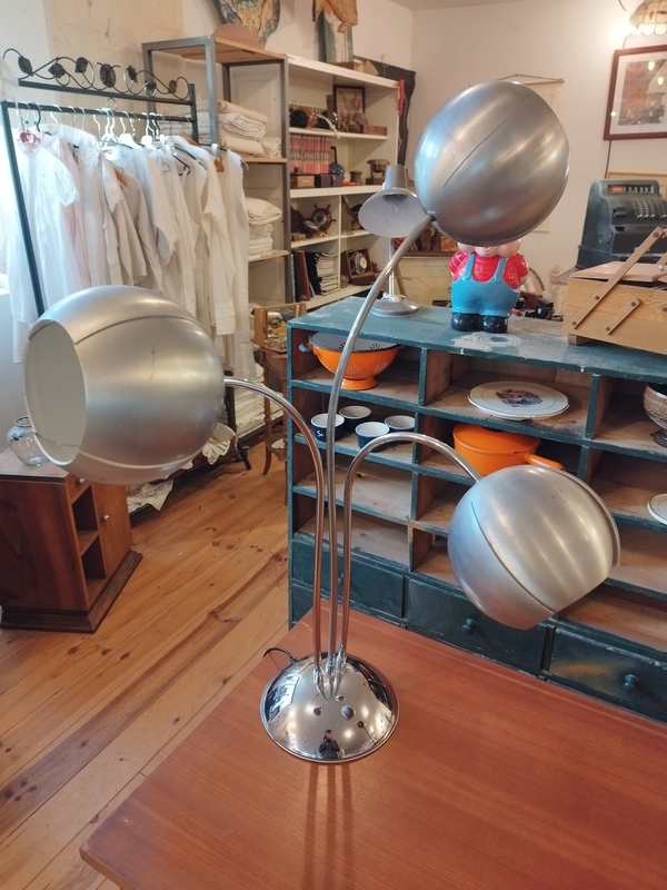 Lampe eye ball disderot alu brossé 70s