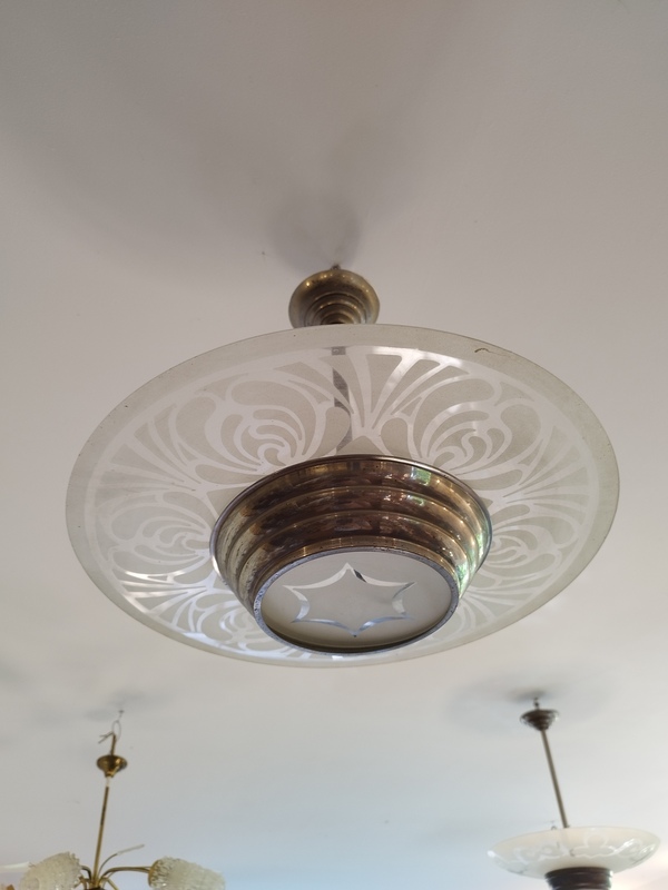 Lampe lustre art déco 