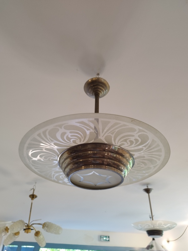 Lampe lustre art déco 