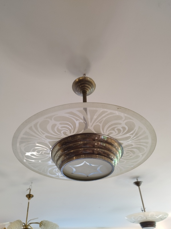 Lampe lustre art déco 