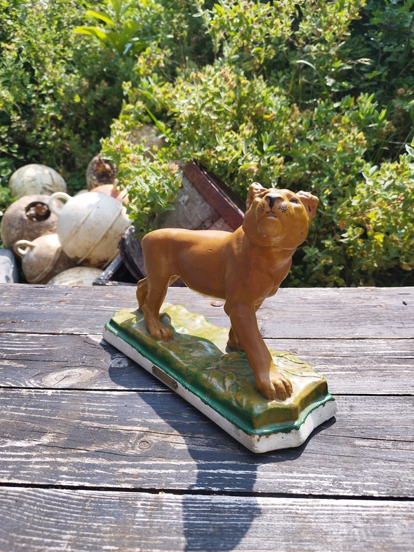 Lionne platre Gaggini XXe