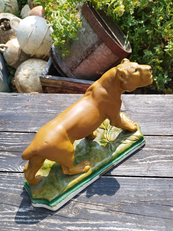 Lionne platre Gaggini XXe