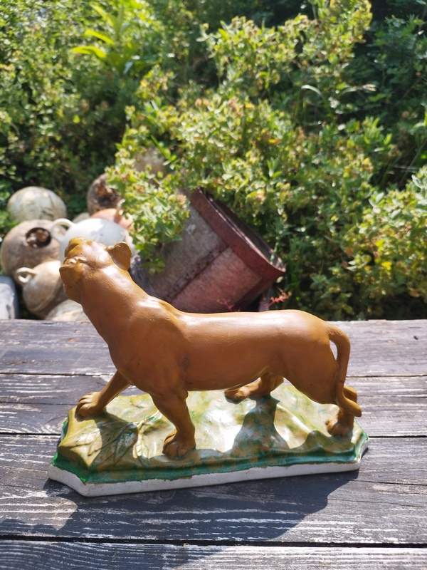 Lionne platre Gaggini XXe