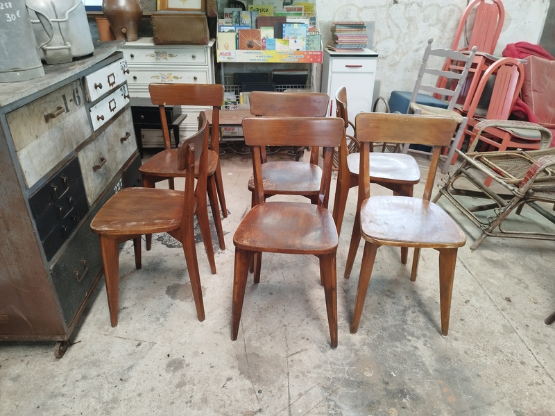 Lot de six chaises bistro