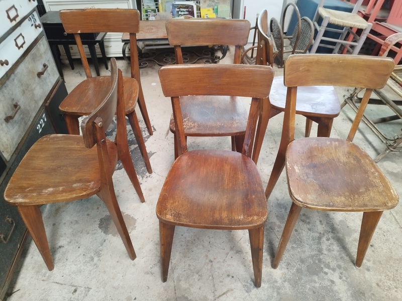 Lot de six chaises bistro