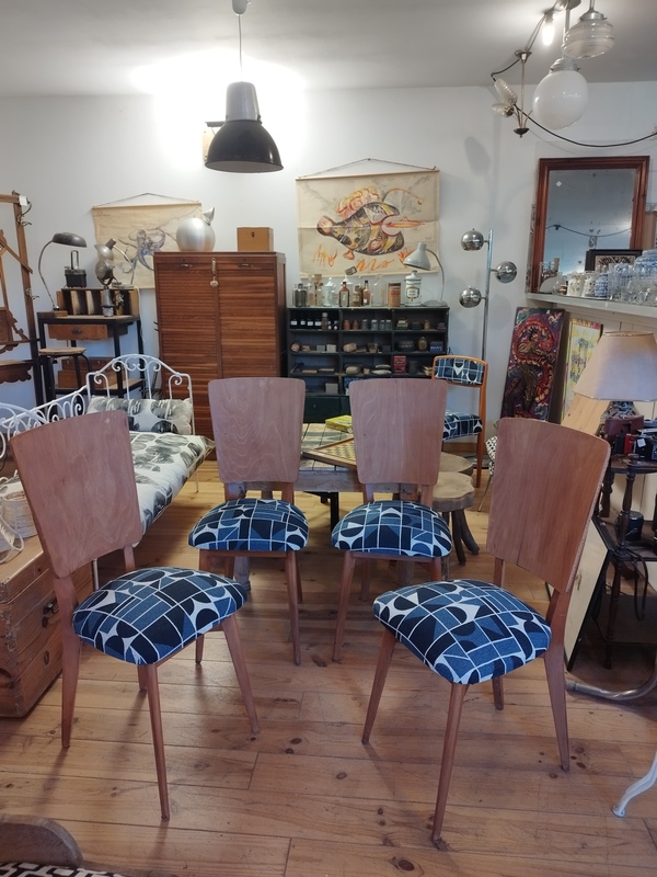 Lot quatre chaises design 60's