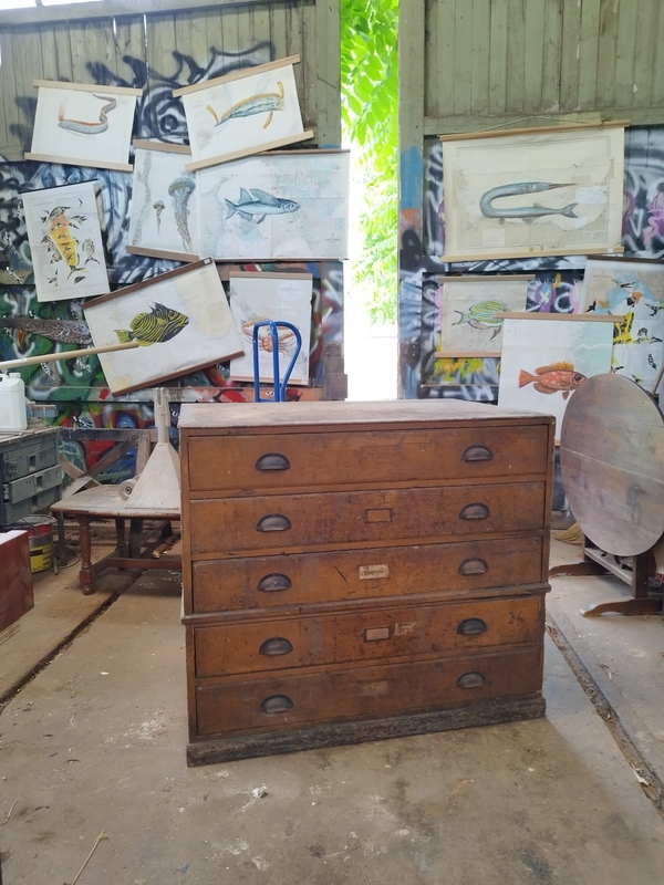 Meuble de métiers ancien XXe