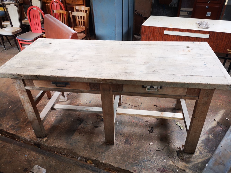 Meuble de métiers plan de travail boucherie établi Brocante en ligne