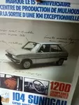 Affiche ancienne Peugeot 104 Sundgau