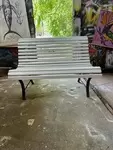 Banc extérieur bois fer forgé