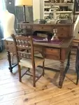 Bureau ancien en bois écritoire cuir