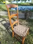 Chaise bois et assise en cordage chanvre