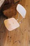 Chaise chrome et bois années 60 70 