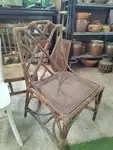 Chaise en osier et bambou 60's 