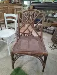 Chaise en osier et bambou 60's 