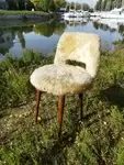 Chaise moumoute vintage