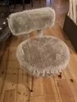Chaise pelfran grise argentée