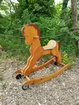 Cheval à bascule bois 70's