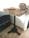 Console bois de récup et pieds bistro